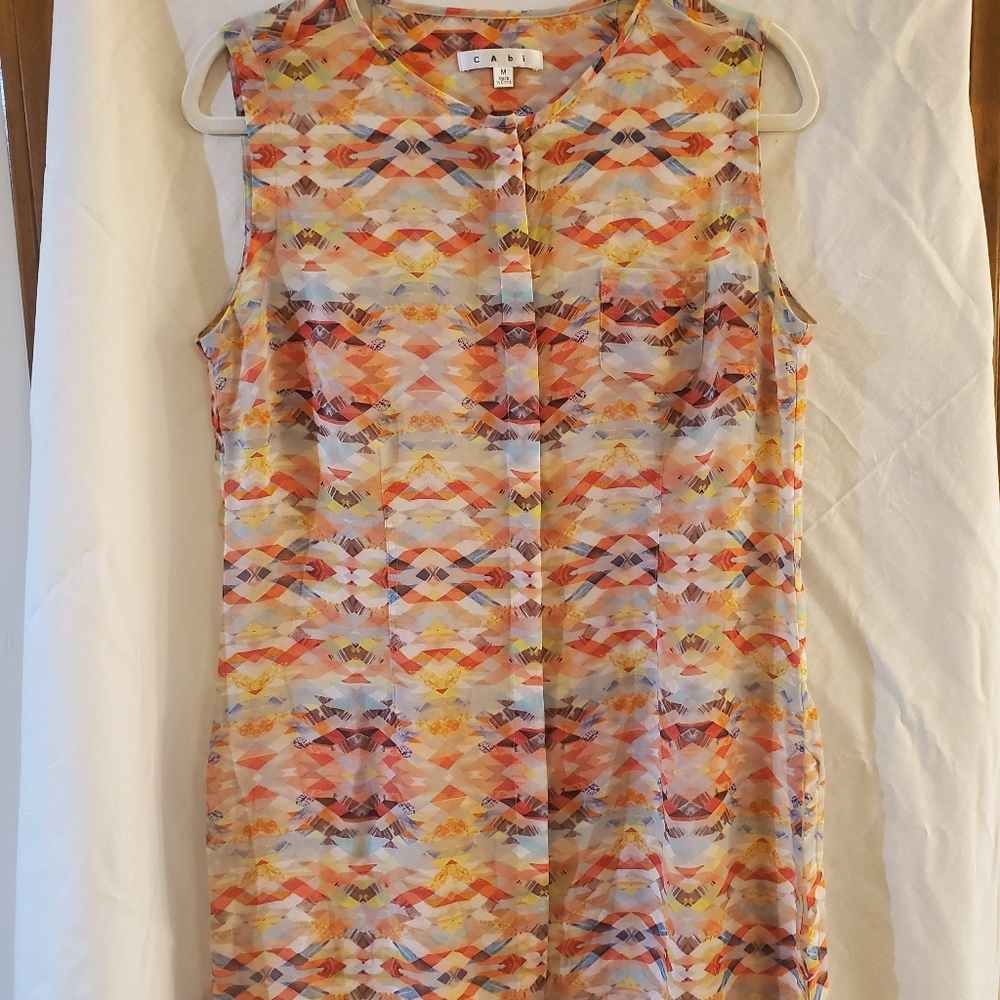 CAbi Women's Button Down Sleeveless Top Size M